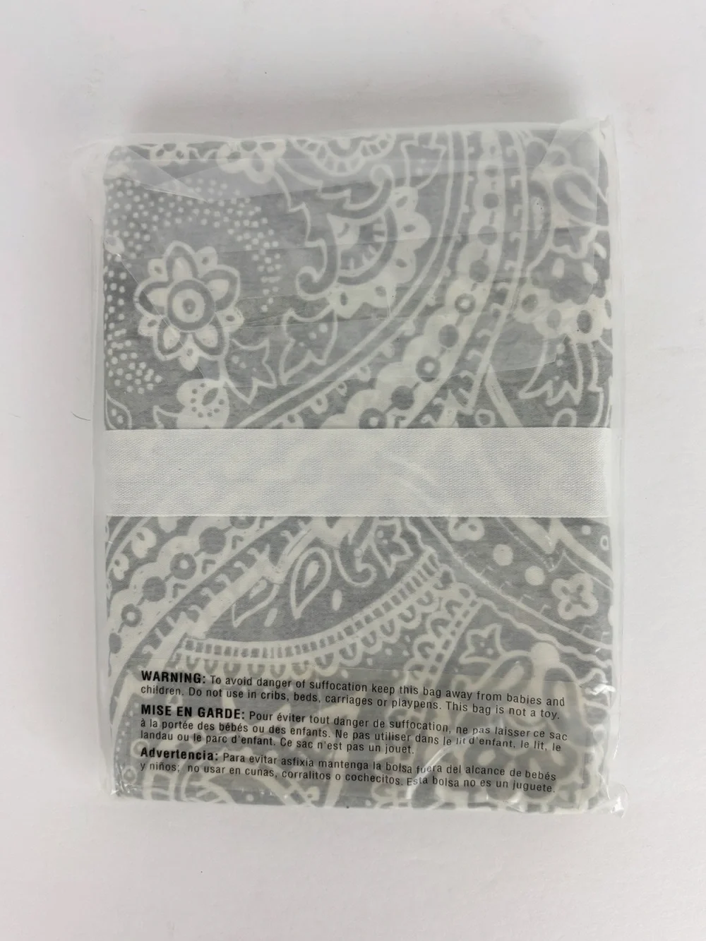 Pottery Barn Vanessa Tencel Sham King Gray White Paisley